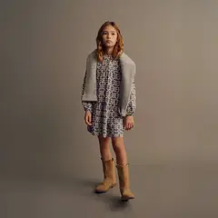 MANGO KIDS - Vestido Estampado Volantes Niña