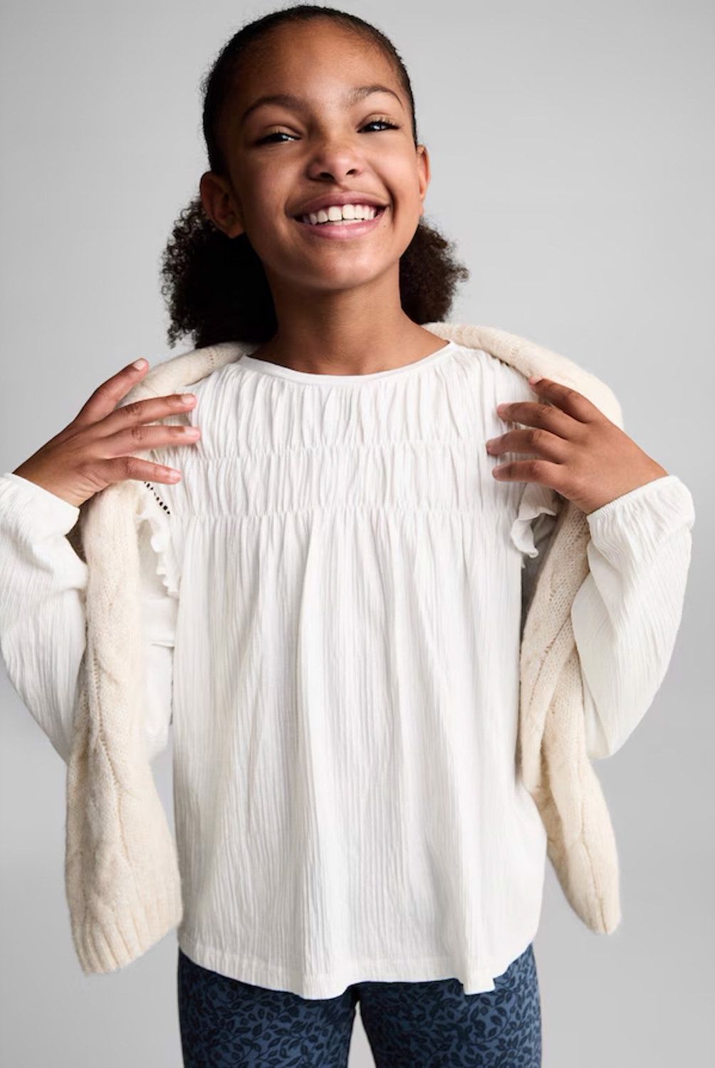 MANGO KIDS - Polera Algodón Detalle Fruncido Niña Mango Kids