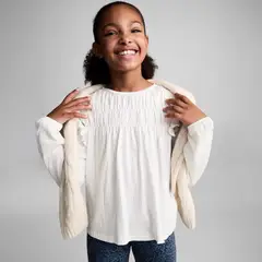 MANGO KIDS - Polera Algodón Detalle Fruncido Niña