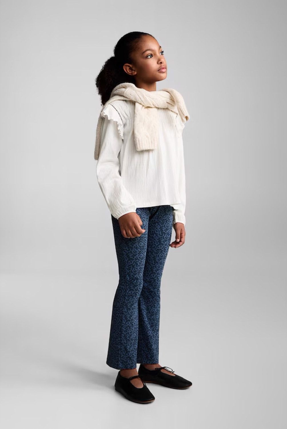 MANGO KIDS - Polera Algodón Detalle Fruncido Niña Mango Kids