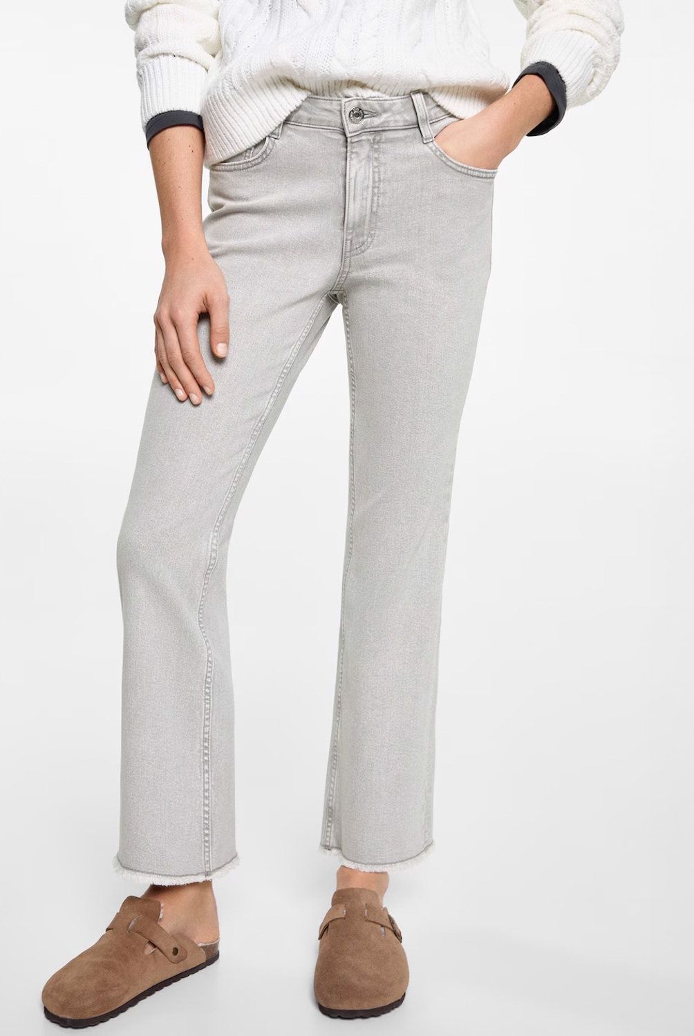 MANGO TEEN - Jeans Flare Crop Mujer Mango Teen