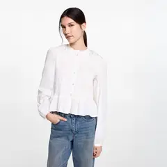 MANGO TEEN - Blusa Fruncida Volante Mujer