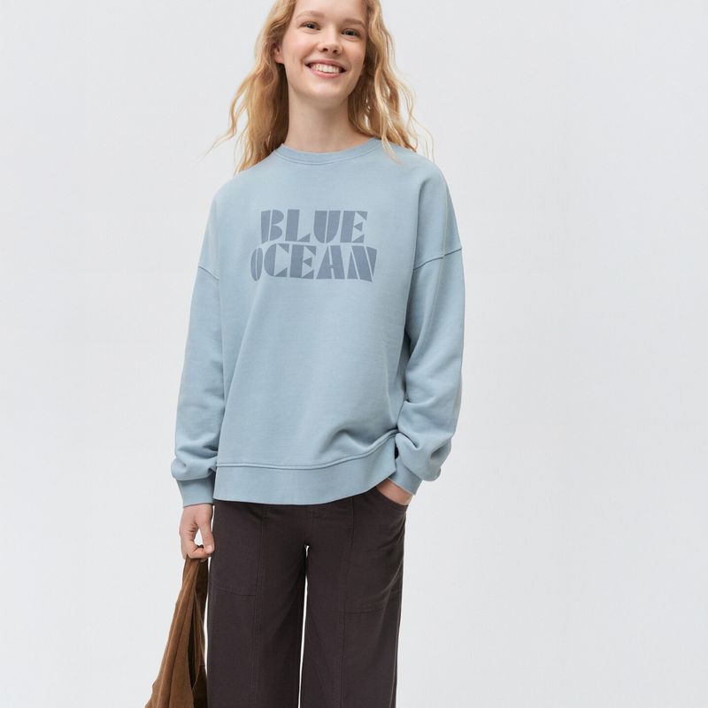 MANGO TEEN - Polerón Algodón Estampada Mujer Mango Teen