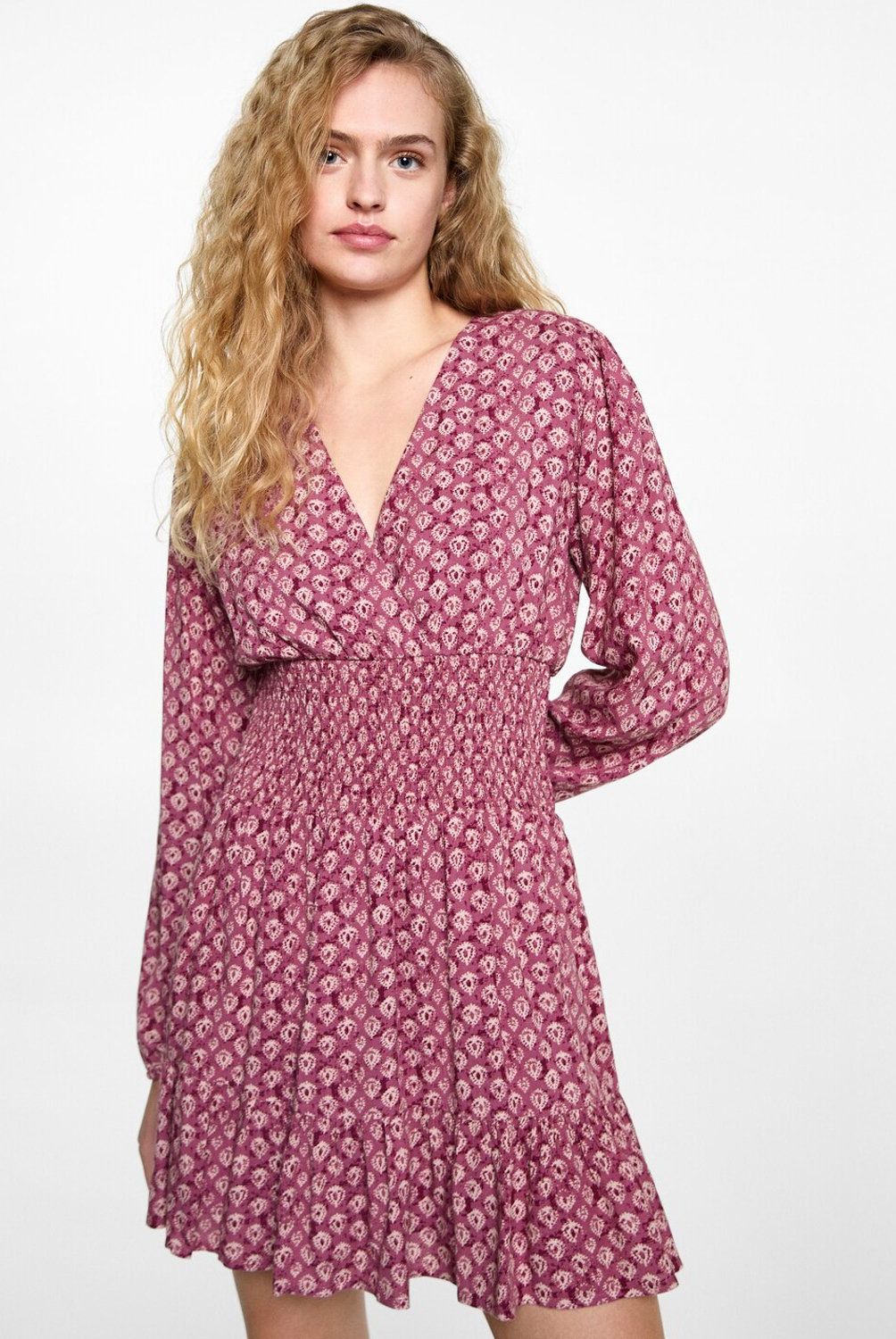 MANGO TEEN - Vestido Estampado Corto Mujer Mango Teen