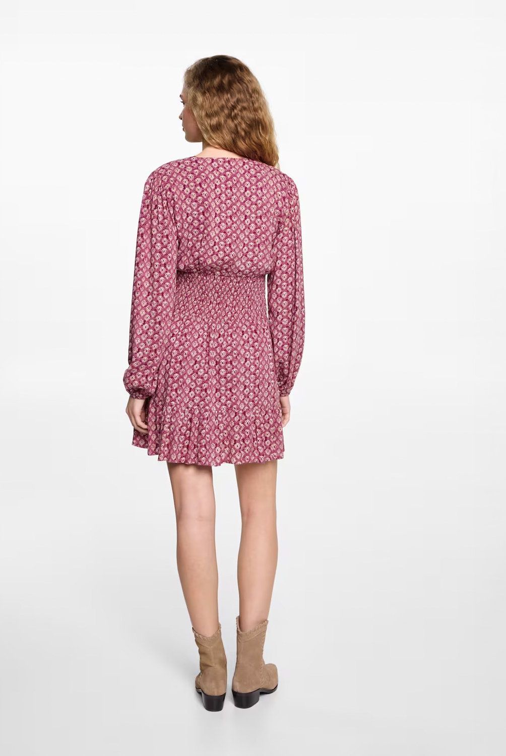 MANGO TEEN - Vestido Estampado Corto Mujer Mango Teen