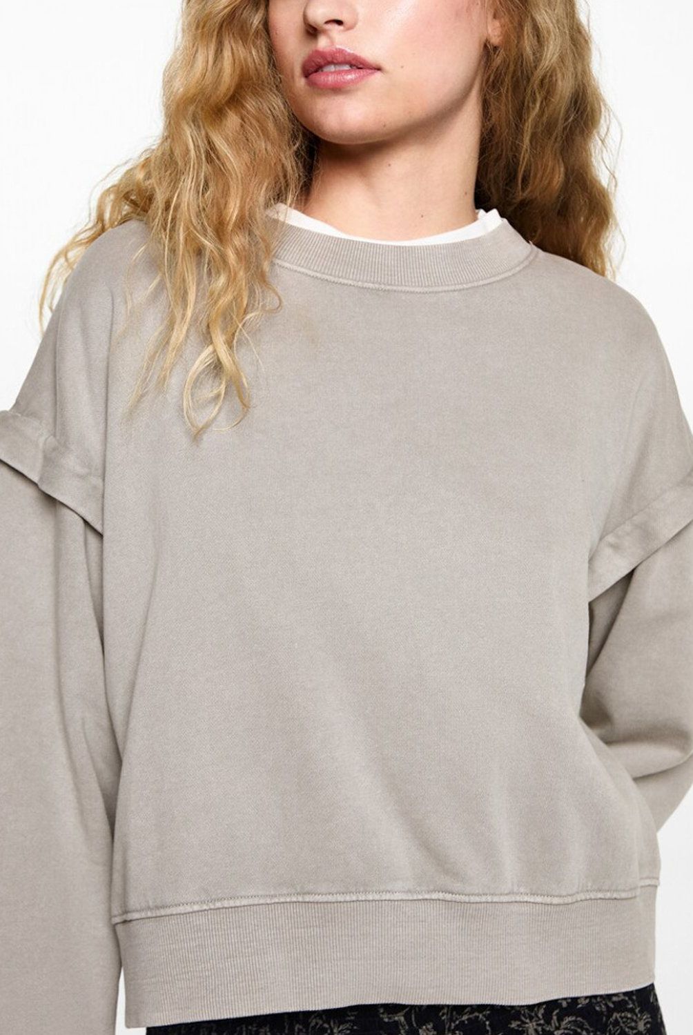 MANGO TEEN - Polerón Costura Hombro Mujer Mango Teen