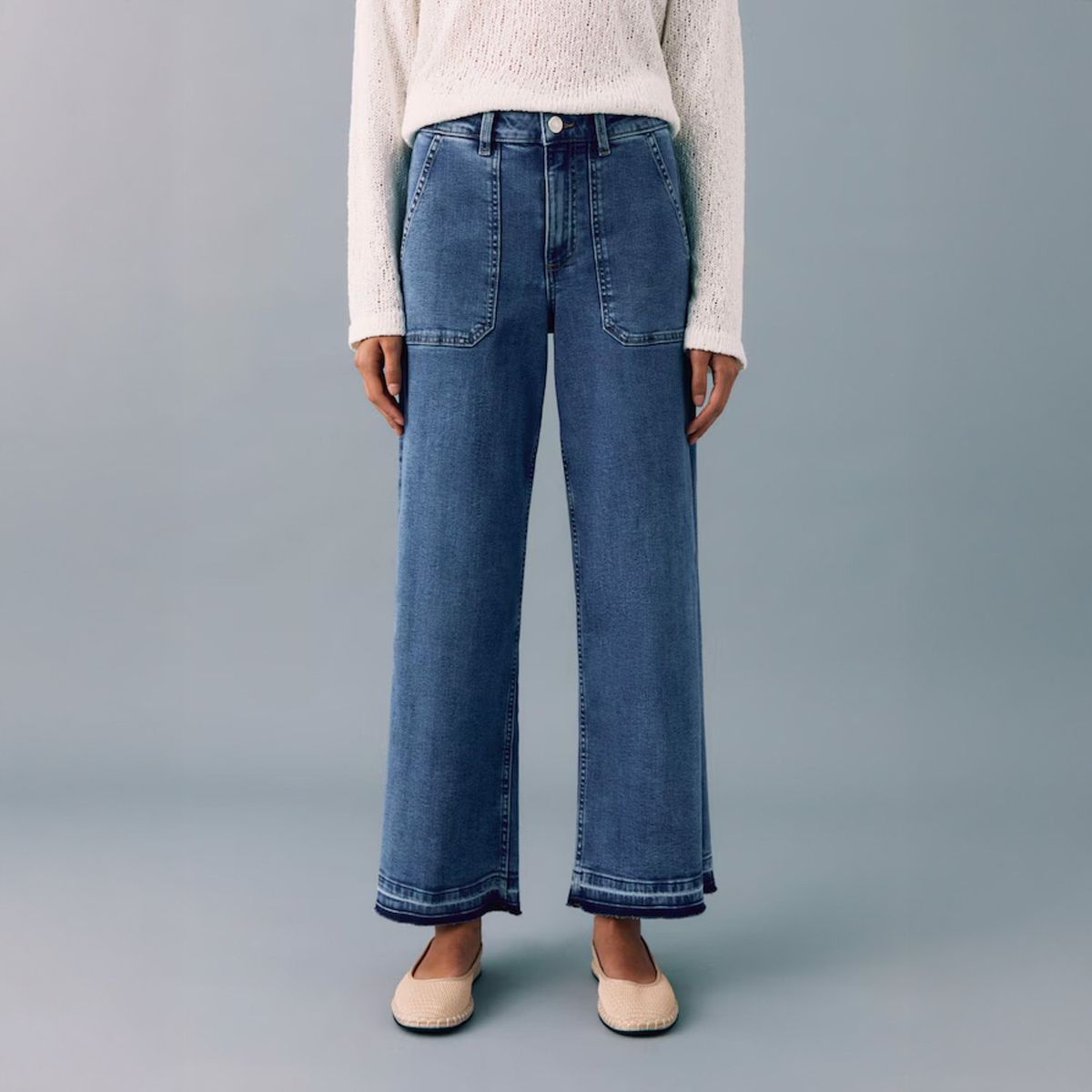 MANGO TEEN - Jeans Culotte Tiro Medio Mujer Mango Teen