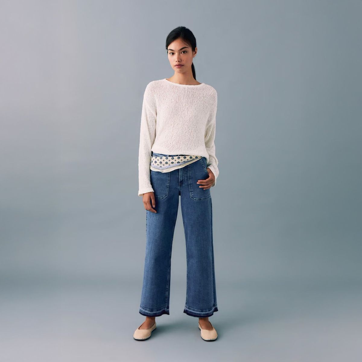 MANGO TEEN - Jeans Culotte Tiro Medio Mujer Mango Teen
