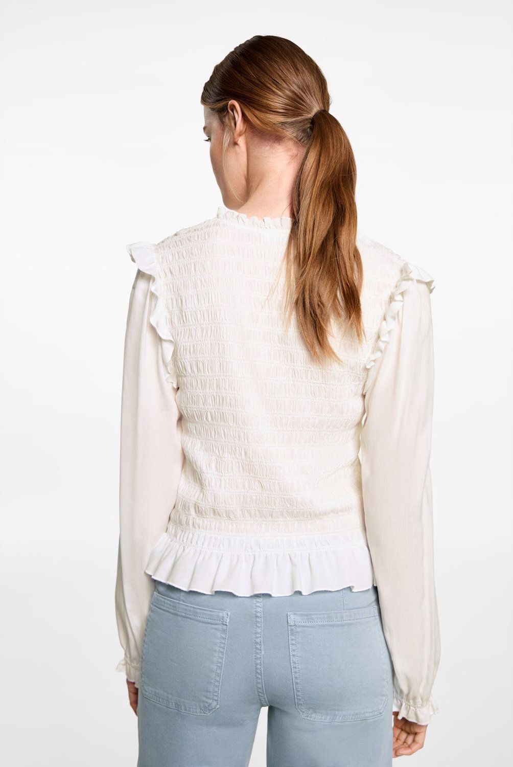 MANGO TEEN - Blusa Bordada Volantes Mujer Mango Teen