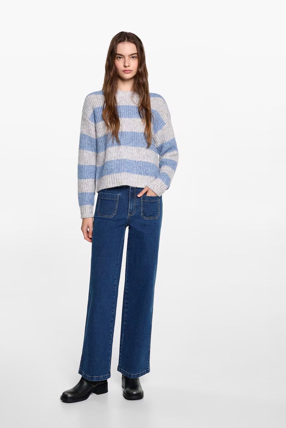 MANGO TEEN - Jeans Wideleg Bolsillos Mujer Mango Teen