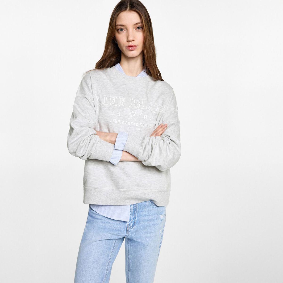 MANGO TEEN - Polerón Algodón Estampada Mujer Mango Teen