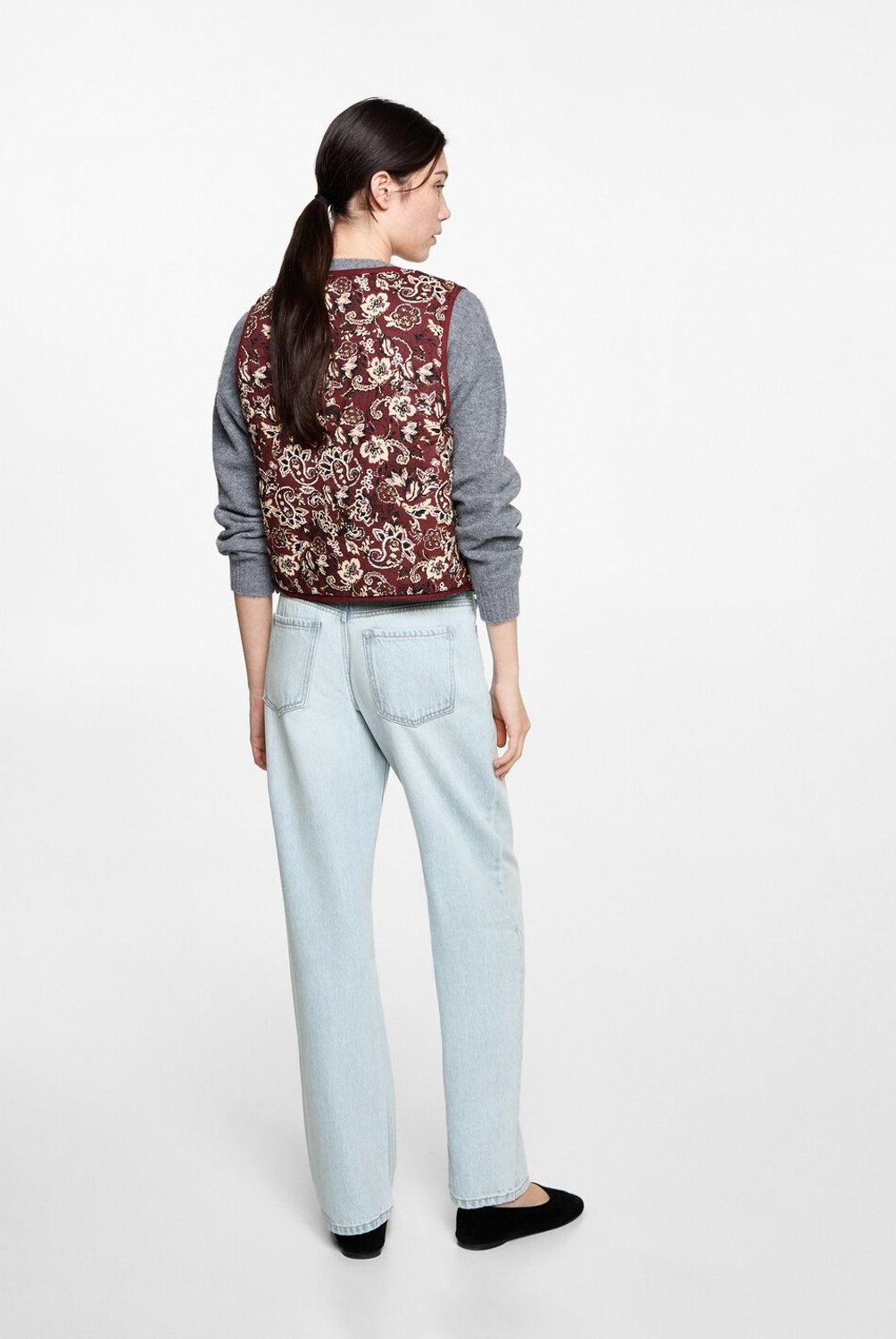 MANGO TEEN - Chaleco Crop Estampado Mujer Mango Teen