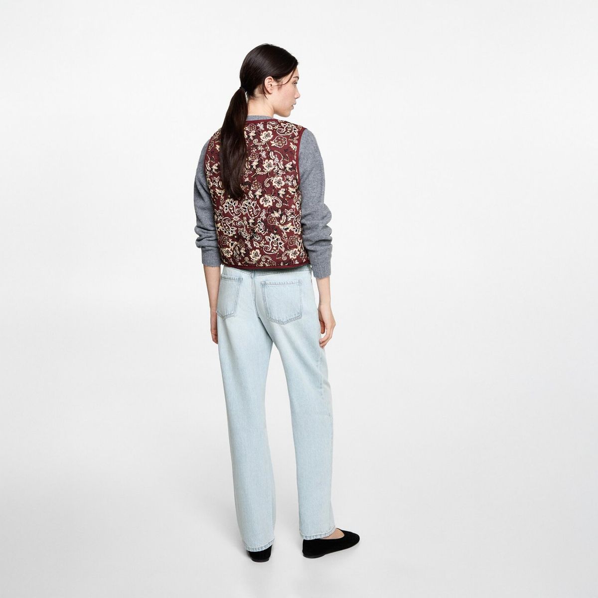 MANGO TEEN - Chaleco Crop Estampado Mujer Mango Teen