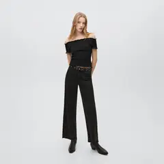 MANGO TEEN - Top Hombros Descubiertos Drapeado Mujer