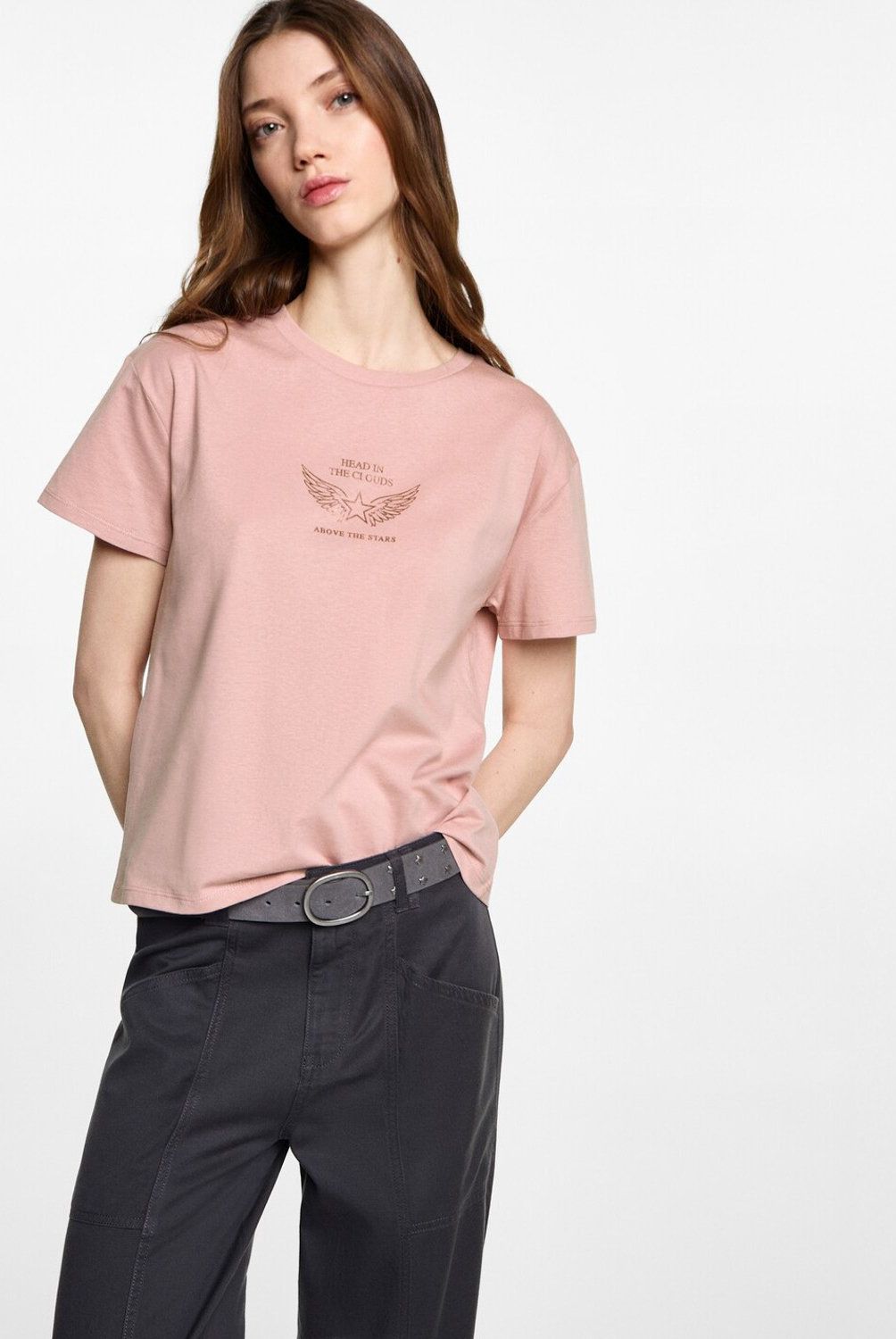 MANGO TEEN - Polera Algodón Estampada Mujer Mango Teen