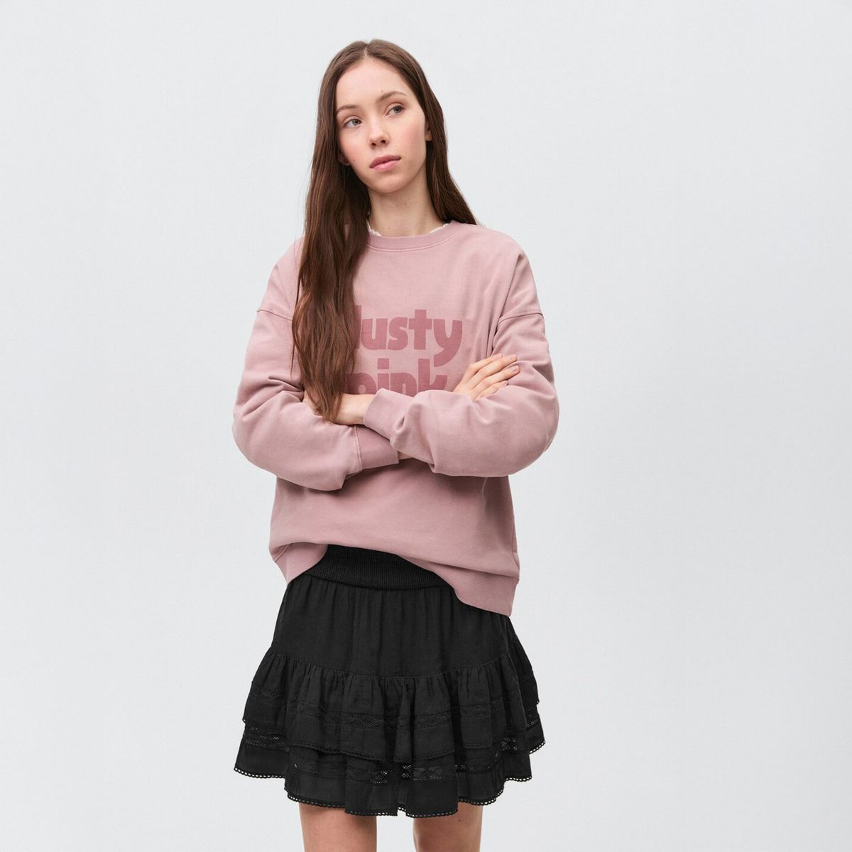 MANGO TEEN - Falda Fruncida Volantes Mujer Mango Teen