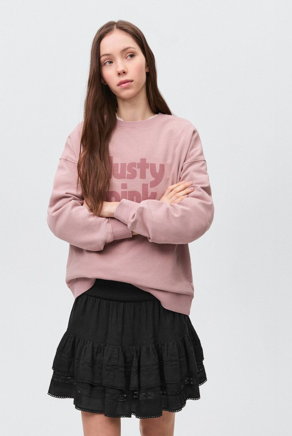 MANGO TEEN - Falda Fruncida Volantes Mujer Mango Teen