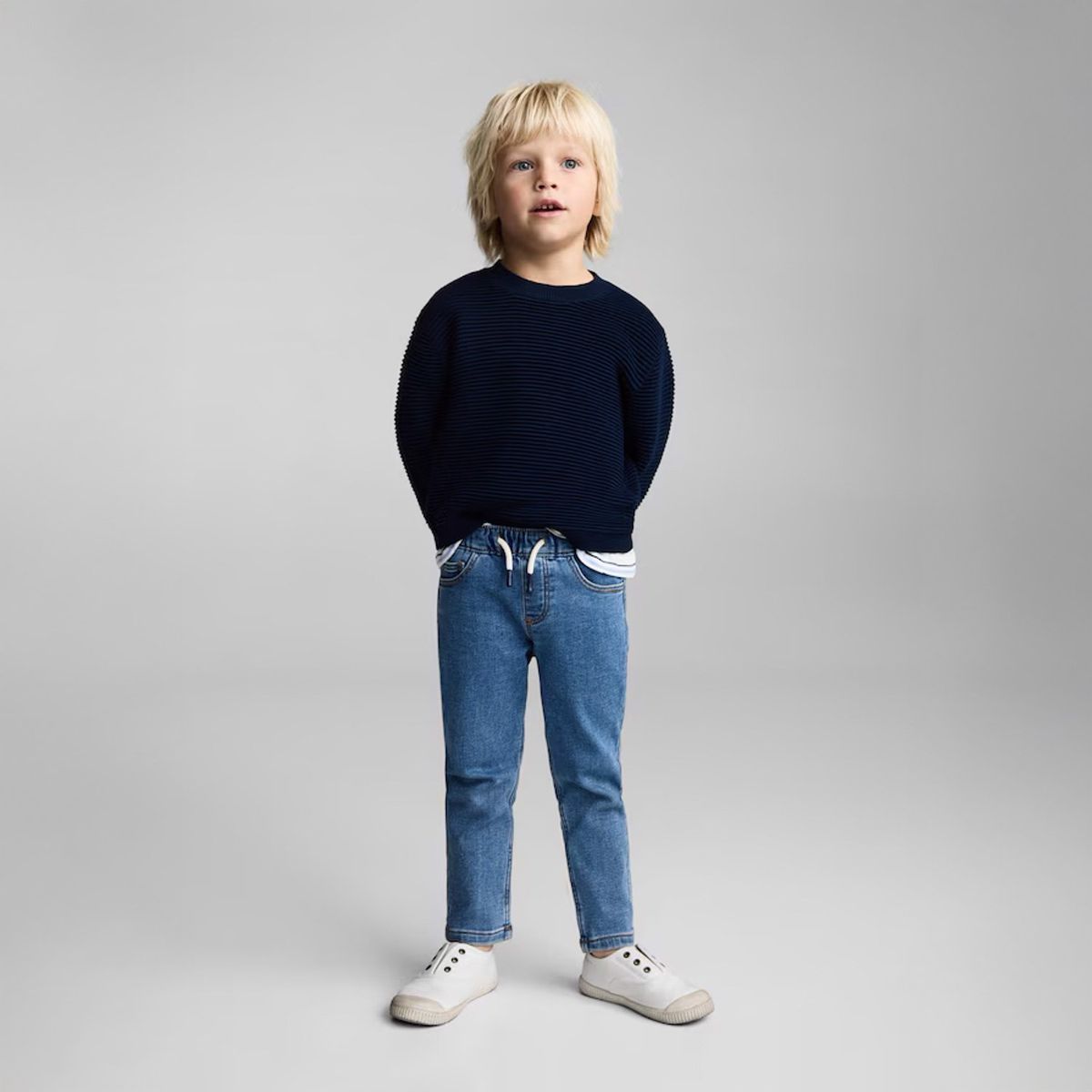 MANGO KIDS - Jeans Cintura Elástica Cordón Bebé Niño Mango Kids