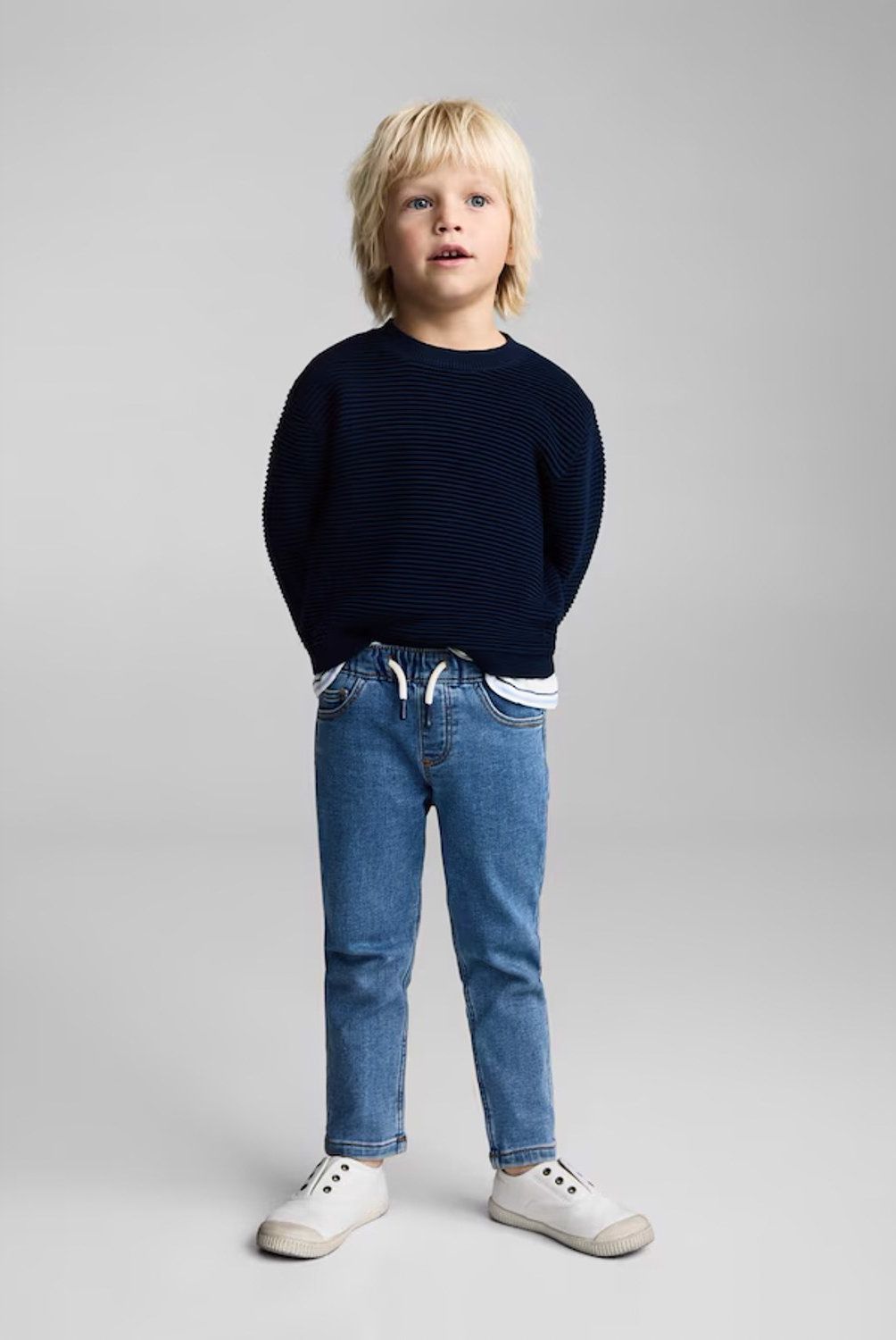 MANGO KIDS - Jeans Cintura Elástica Cordón Bebé Niño Mango Kids