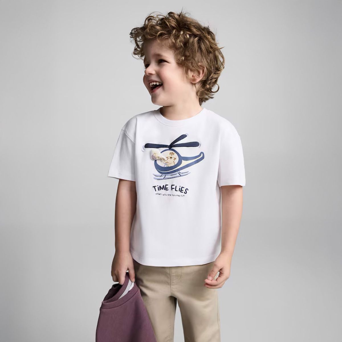 MANGO KIDS - Polera Algodón Relieve Algodón Bebé Niño Mango Kids