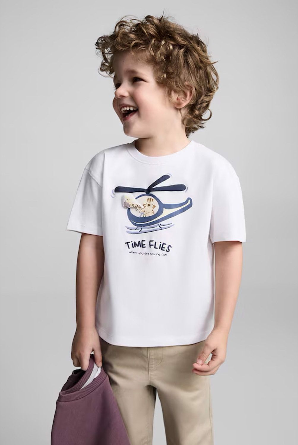 MANGO KIDS - Polera Algodón Relieve Algodón Bebé Niño Mango Kids