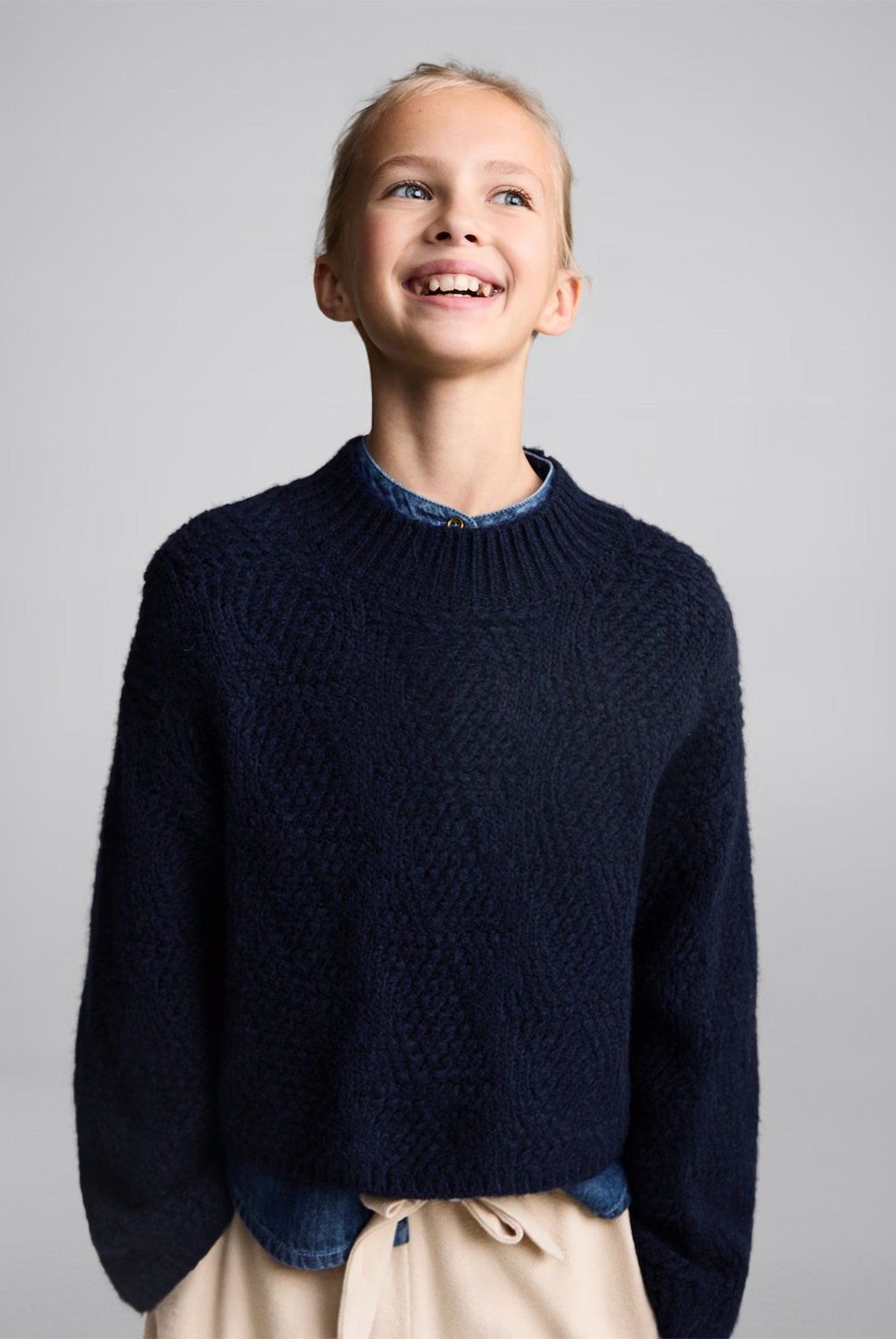 MANGO KIDS - Sweater Punto Cuello Perkins Niña Mango Kids