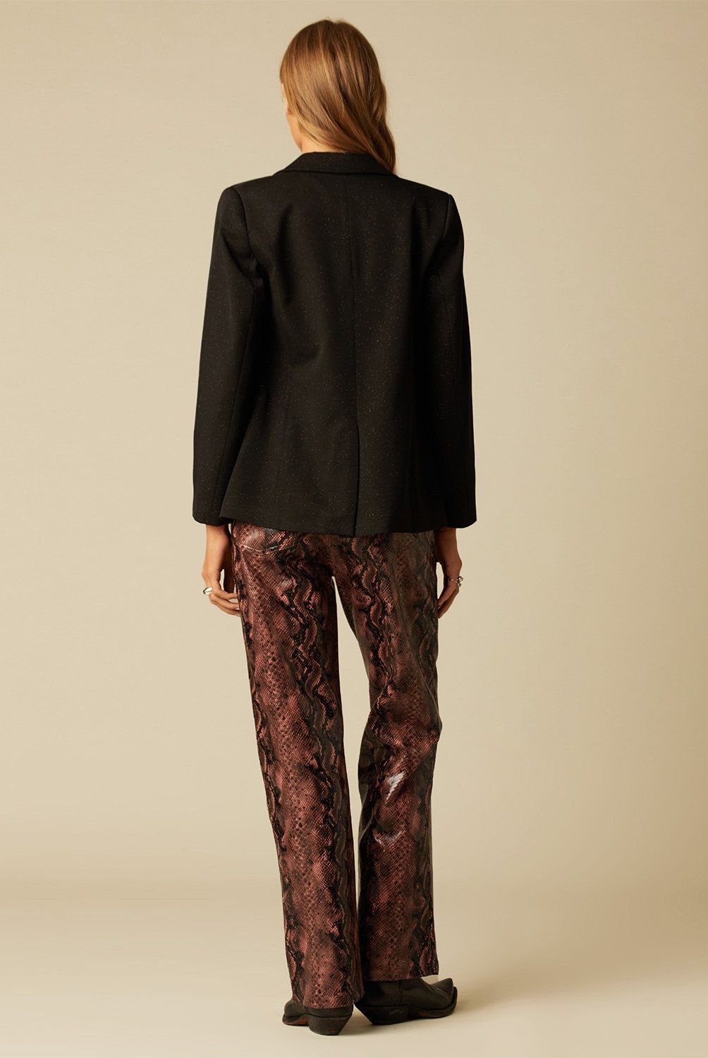 NICOLI - Pantalón Estampado Animal Café Mujer Nicoli