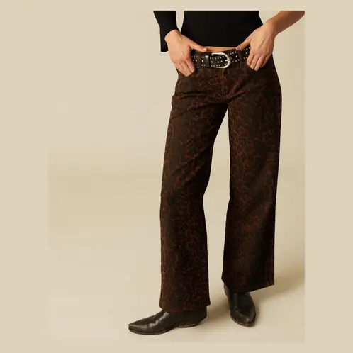NICOLI - Pantalón Animal Print Sarga Mujer