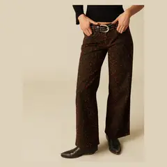 NICOLI - Pantalón Animal Print Sarga Mujer