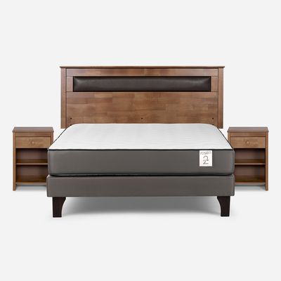 Imagen 2 del producto Cama Europea New Style 2 Plus 2 Plazas + Respaldo + 2 Veladores