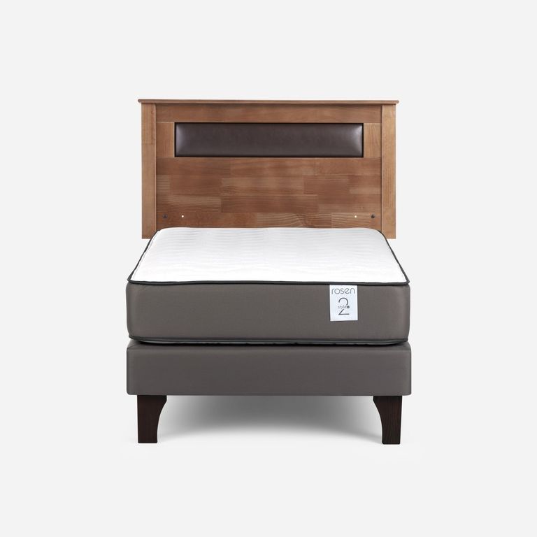 Cama Europea New Style 2 Plus Plus 1 Plaza x 2.00 mt + Respaldo