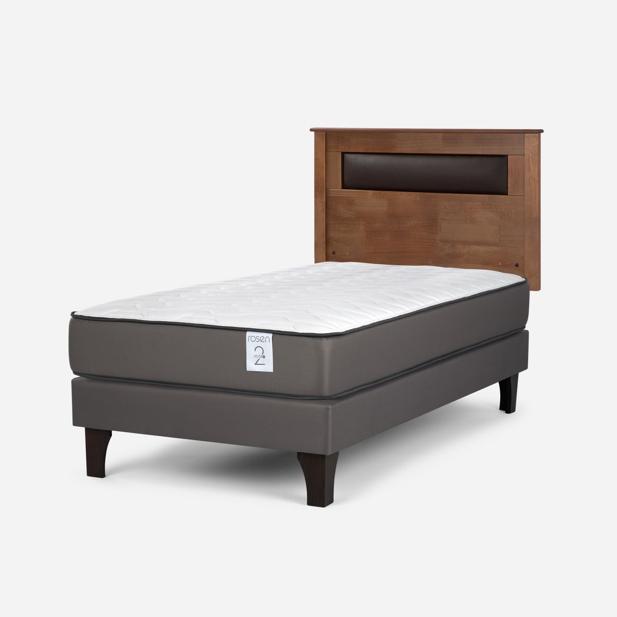 ROSEN - Cama Europea New Style 2 Plus 1 Plaza + Respaldo Rosen