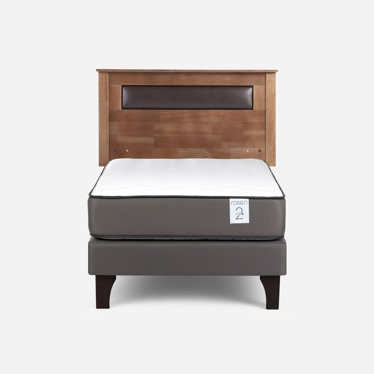 Cama Europea New Style 2 Plus Plus 1.5 Plazas x 2.00 mt + Respaldo