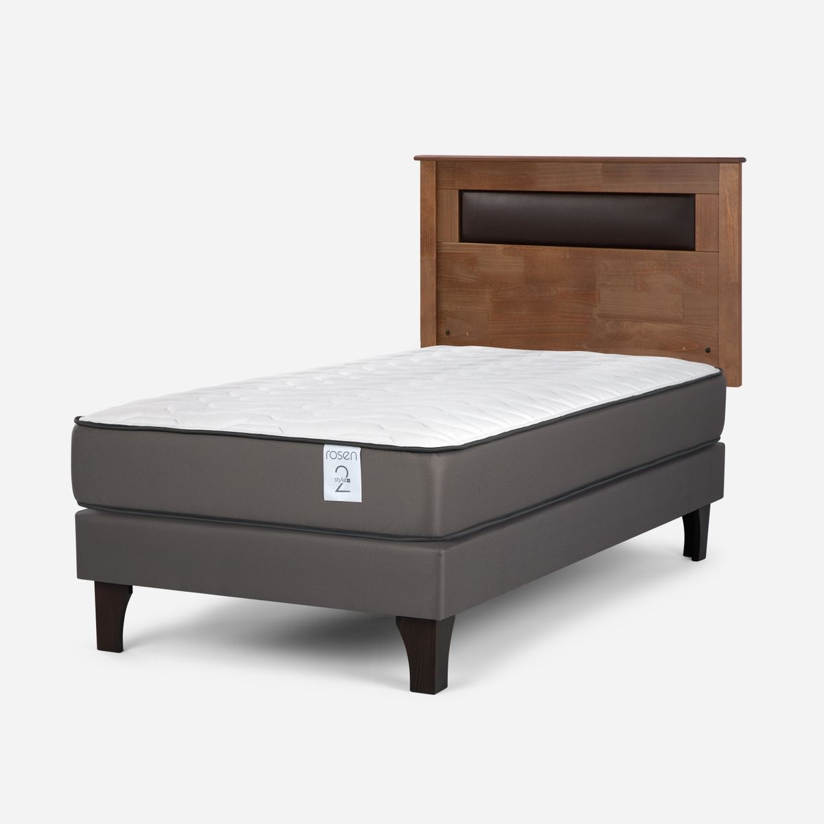 ROSEN - Cama Europea New Style 2 Plus 1.5 Plazas + Respaldo Rosen