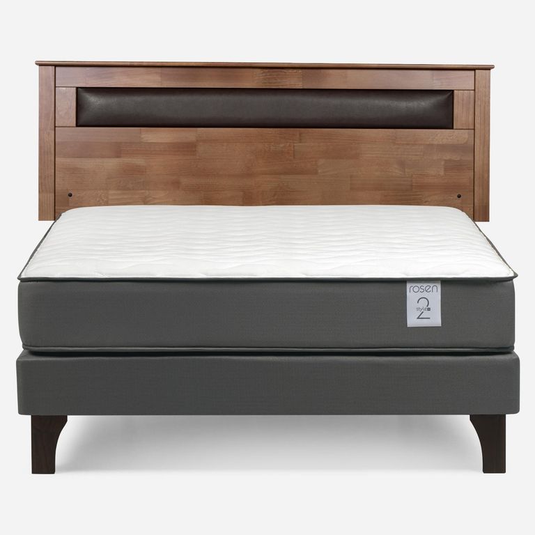 Cama Europea New Style 2 Plus Plus 2 Plazas x 2.00 mt Base Normal + Respaldo