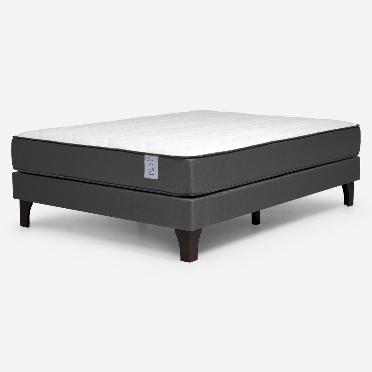 ROSEN - Cama Europea New Style 2 Plus 2 Plazas x 2.00 mt Base Normal + Respaldo Rosen