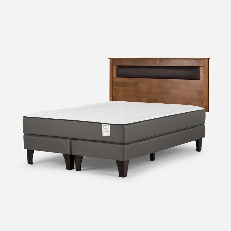 ROSEN - Cama Europea New Style 2 Plus 2 Plazas + Respaldo Rosen