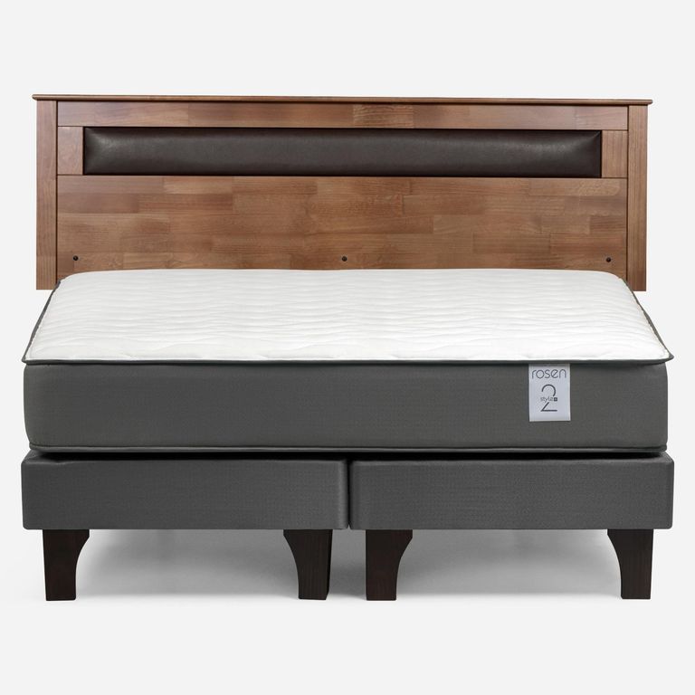 Cama Europea New Style 2 Plus Plus King x 2.00 mt Base Dividida + Respaldo