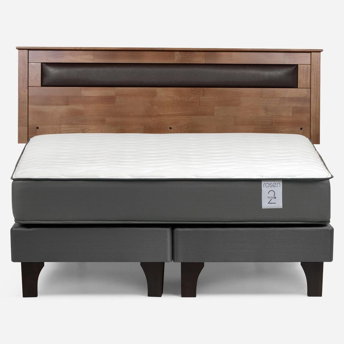 ROSEN - Cama Europea New Style 2 Plus King + Respaldo Rosen