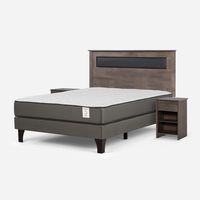 Cama Europea New Style 2 Plus 2 Plazas + Respaldo + 2 Veladores