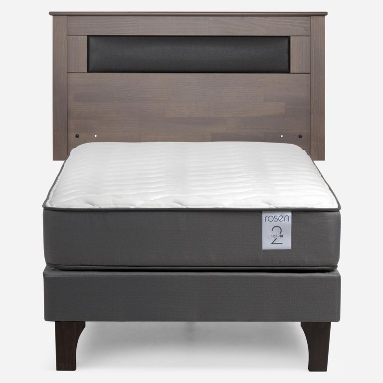 Cama Europea New Style 2 Plus Plus 1 Plaza x 2.00 mt + Respaldo
