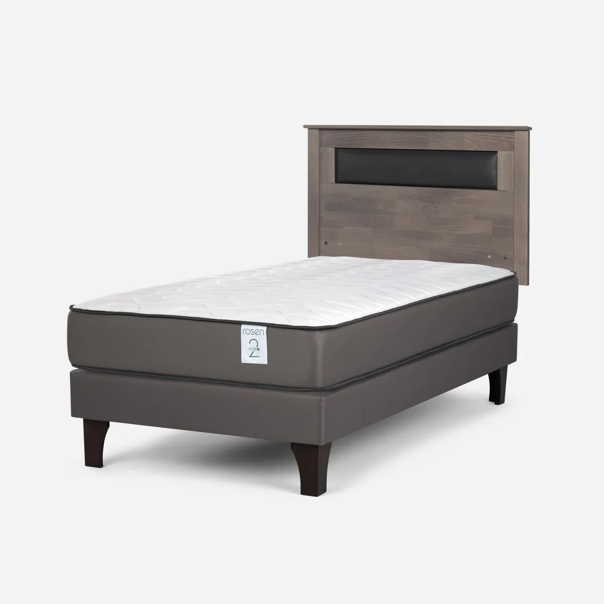 ROSEN - Cama Europea New Style 2 Plus 1.5 Plazas x 2.00 mt  + Respaldo Rosen
