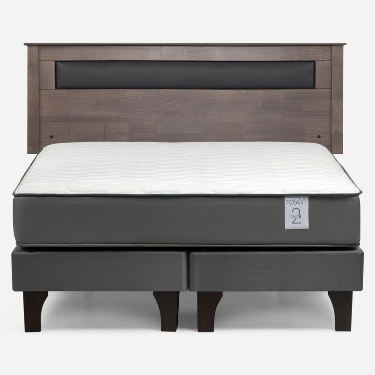 Cama Europea New Style 2 Plus Plus 2 Plazas x 2.00 mt Base Dividida + Respaldo