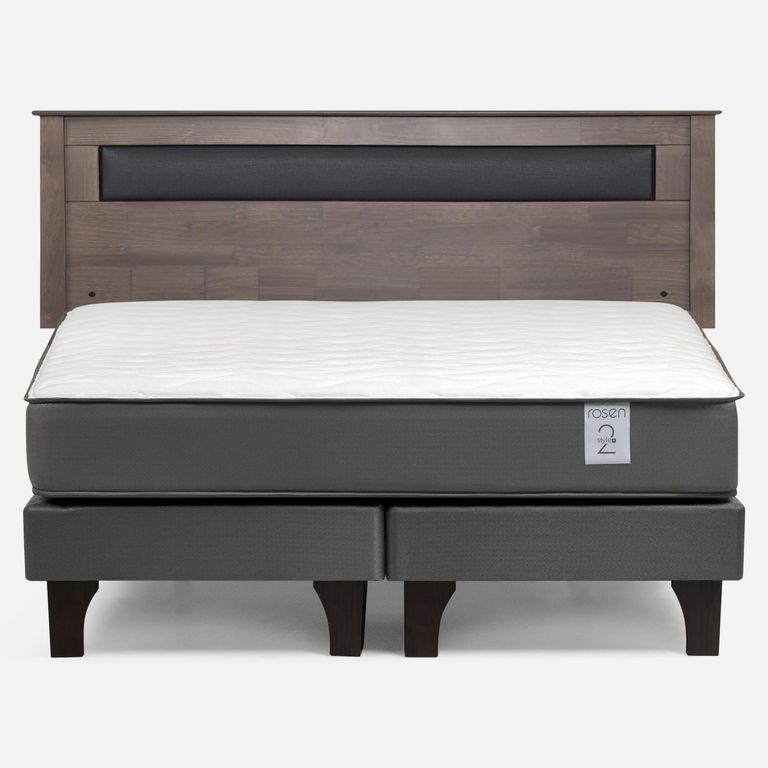 Cama Europea New Style 2 Plus Plus King x 2.00 mt Base Dividida + Respaldo