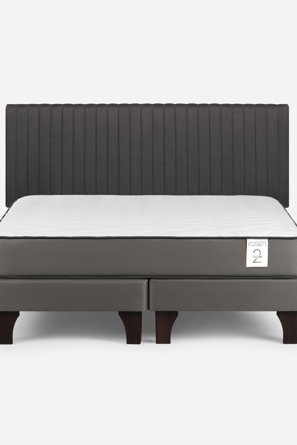 ROSEN - Cama Europea New Style 2 Plus King + Respaldo + 2 Veladores Rosen