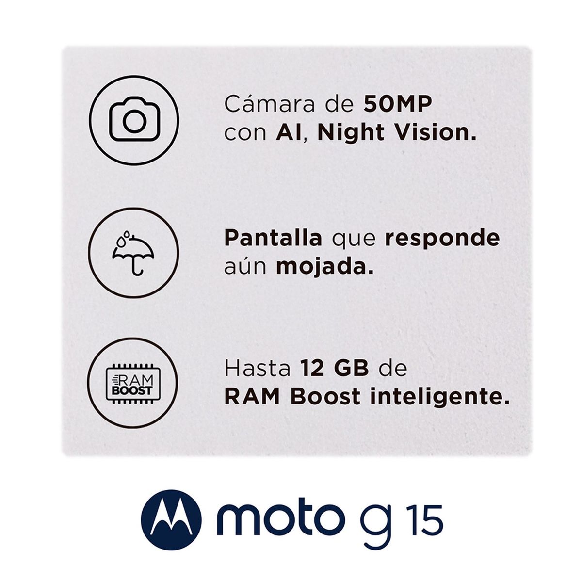 MOTOROLA - Celular Motorola Moto g15 128GB Gris