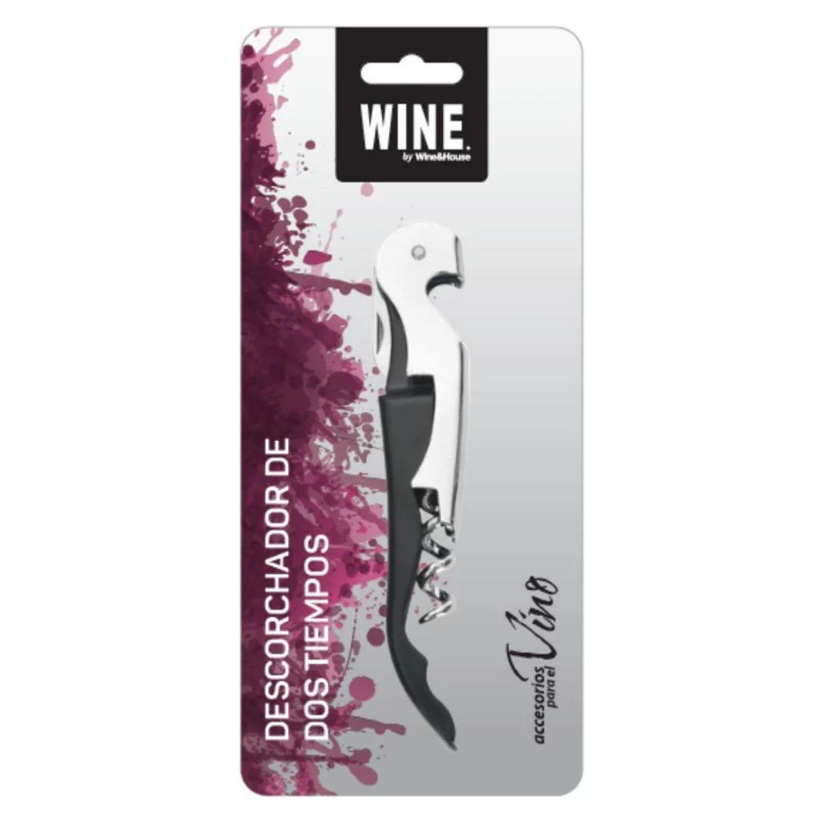 WINE - Descorchador Vino 2 Tiempos Negro Wine