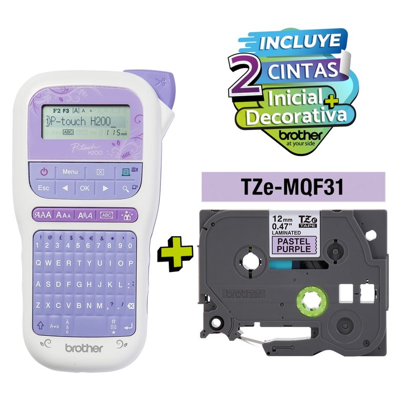 BROTHER - Pack Rotuladora + Cinta de Raso Printers Portátiles PTH200-P Brother