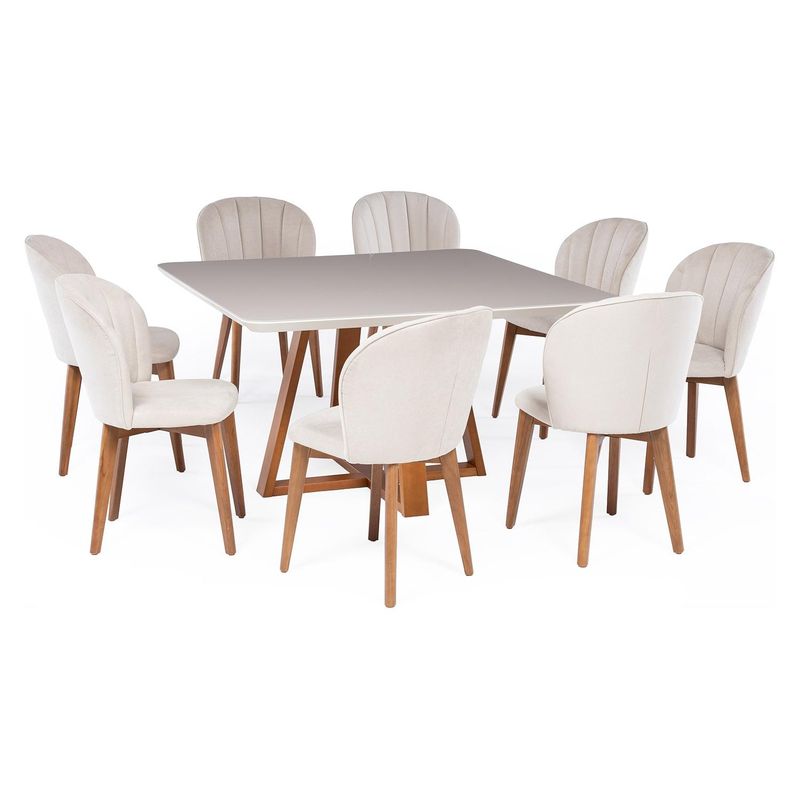 DECOCASA - Juego De Comedor Bennet 135+8 Sillas Alba Decocasa