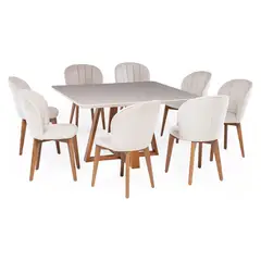 DECOCASA - Juego De Comedor Bennet 135+8 Sillas Alba